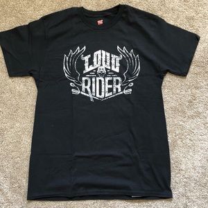 Hanes Black Loud Rider Tee, 100% Cotton, Size M